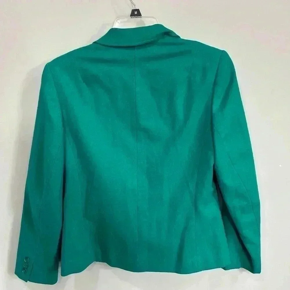 Pendleton Blazer, VTG, 100% Virgin Wool shoulder pads, Green Womens Sz 8 - Picture 2 of 9